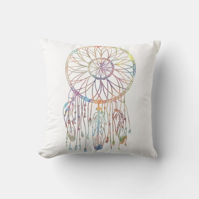 Whimsical Dream Catcher Watercolor Cushion (Front)
