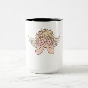 Whimsical Dreamscape Cherub with Hear Mug