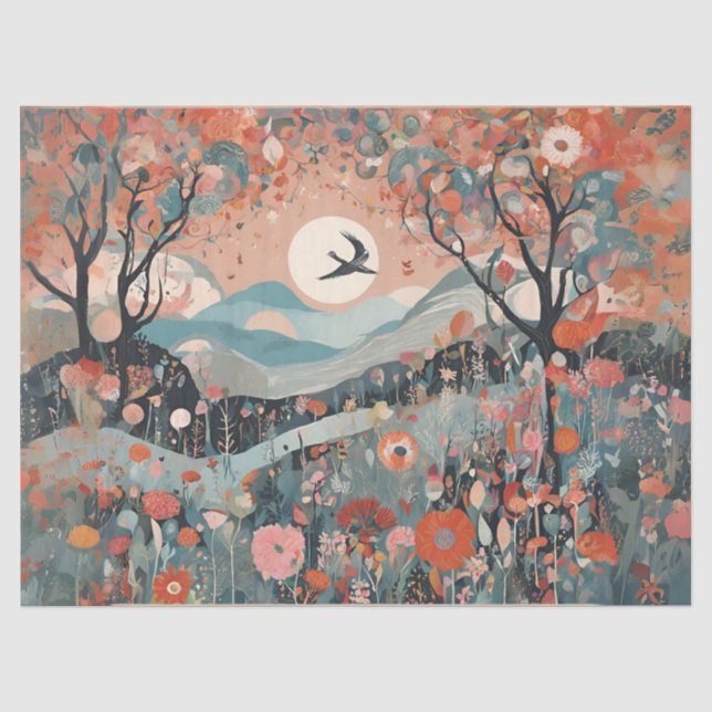 Whimsical Dreamy Landscap Tissue Paper (Front)