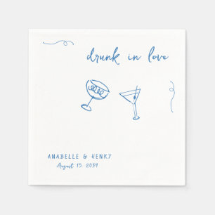 Whimsical Drunk in Love Handwriting Script Wedding Napkin