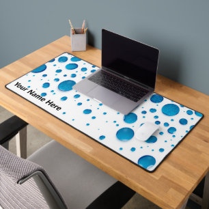 Whimsical Duck in Rain Puddles Floral Desk Mat