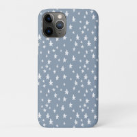 Whimsical Dusty Blue and White Hand-Drawn Stars