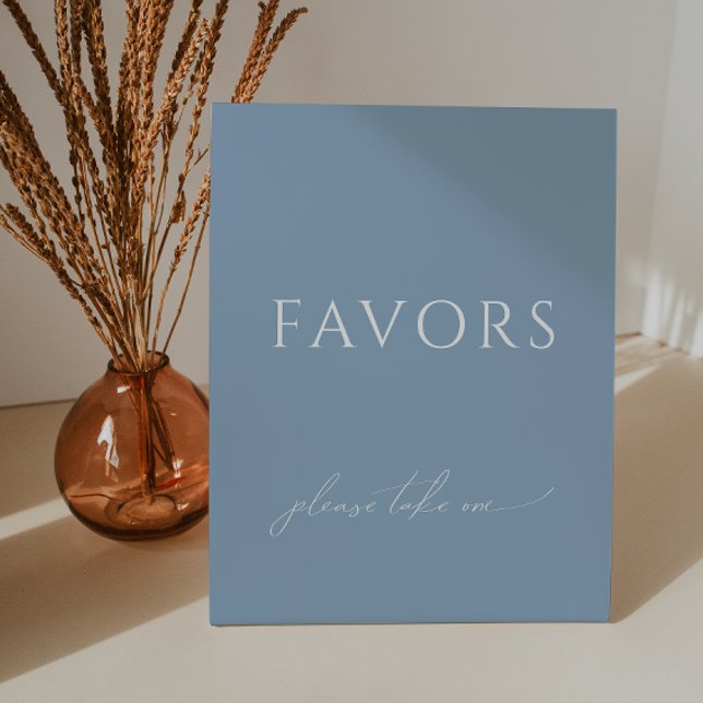 Whimsical Dusty Blue Baby Shower Favours Pedestal Sign (Creator Uploaded)