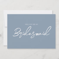 Whimsical Dusty Blue Minimal Bridesmaid Proposal