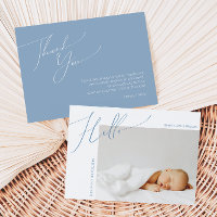 Whimsical Dusty Blue Thank You Baby