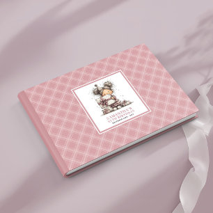 Whimsical dusty pink girl 10th funny birthday guest book