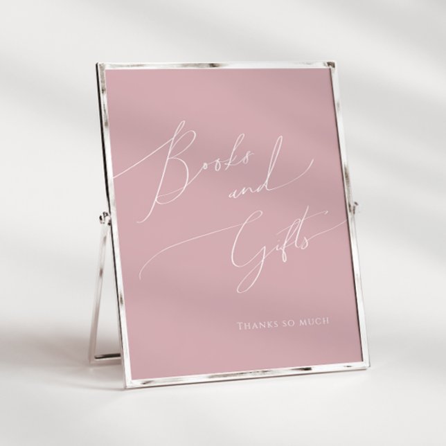 Whimsical Dusty Rose Baby Shower Books and Gifts Poster (Creator Uploaded)