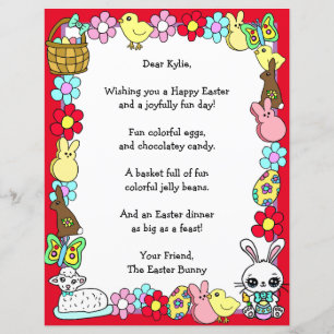 Whimsical Easter Bunny and Poem Kid's Letter Game