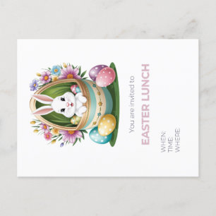 Whimsical Easter Egg Hunt: Bunny Invitation Postcard