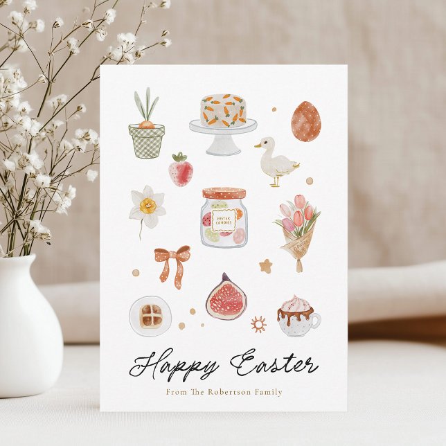 Whimsical Easter Icons Greeting Card (Creator Uploaded)