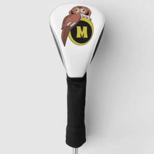 Whimsical Eastern Screech Owl Monogram Golf Head Cover