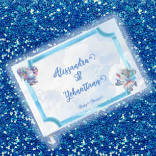 Whimsical Elegant Blueberry Gnome Baby Shower Guest Book