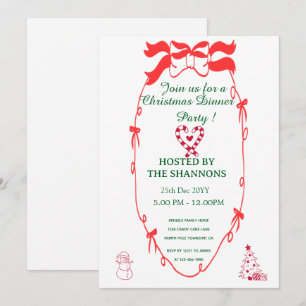 Whimsical Elegant Christmas Shower Party Invitation