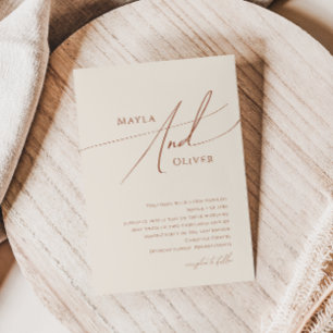 Whimsical Elegant Desert   Beige Wedding Invitation
