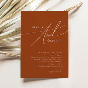 Whimsical Elegant Desert   Terracotta Wedding Invitation