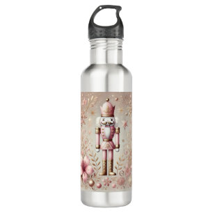 Whimsical Elegant Pink and Gold Pastel Nutcracker 710 Ml Water Bottle