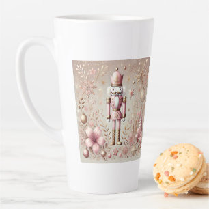 Whimsical Elegant Pink and Gold Pastel Nutcracker  Latte Mug