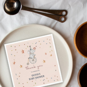Whimsical Elephant Circus Baby Shower Gift Napkin