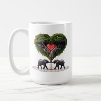 Whimsical Elephant Love Tree 15oz Mug