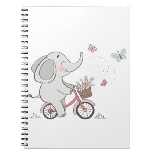 Whimsical Elephant Riding Bike –Kids Animal Design Notebook