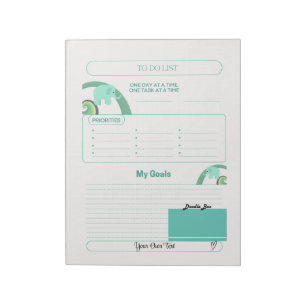 Whimsical Elephant To Do List Planner Notepad