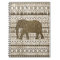Whimsical Elephant Tribal Pattern on Wood Design