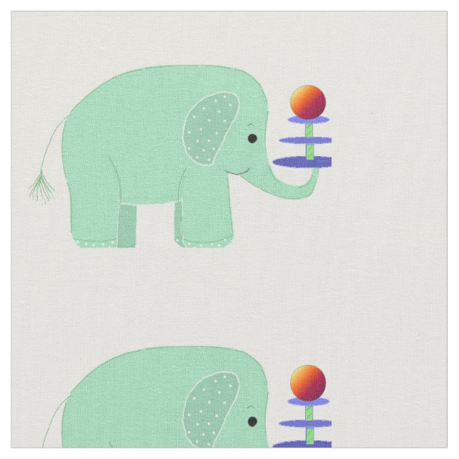Whimsical Elephants Fabric (Close Up)