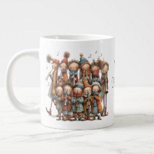 Whimsical Eleven Pipers Piping 12 Days Christmas Large Coffee Mug