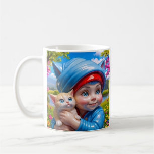 Whimsical Elf Cat Coffee Mug