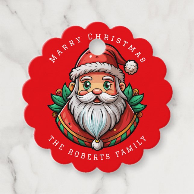 Whimsical Elf Holiday Party Favour Tags (Front)