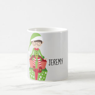 Whimsical Elf Personalised Christmas Coffee Mug