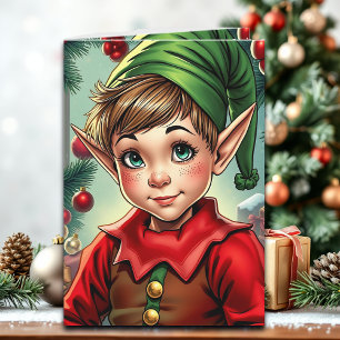 Whimsical Elf Personalized Christmas Card