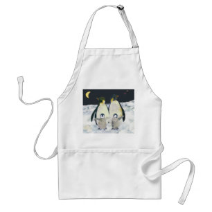 Whimsical Emperor Penguins Standard Apron