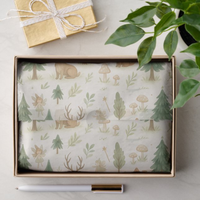 Whimsical Enchanted Forest Woodland Animals Tissue Paper (Gift)