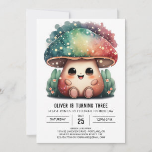 Whimsical Enchanted Fungi Birthday Invitation