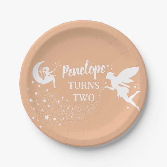  Whimsical Enchanted Pastel Fairy Themed Party  Paper Plate (Front)