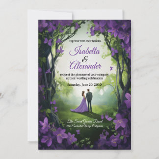 Whimsical Enchanted Secret Garden Wedding Invitation
