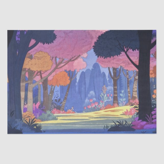 Whimsical Enchanting Forest Tissue Paper (Front)