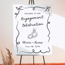 Whimsical Engagement Party Decoration, Wavy Sign