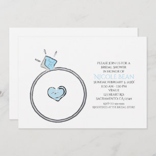 Whimsical Engagement Ring Bridal Shower Invitation