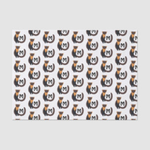 Whimsical European Pine Marten Monogram Tissue Paper