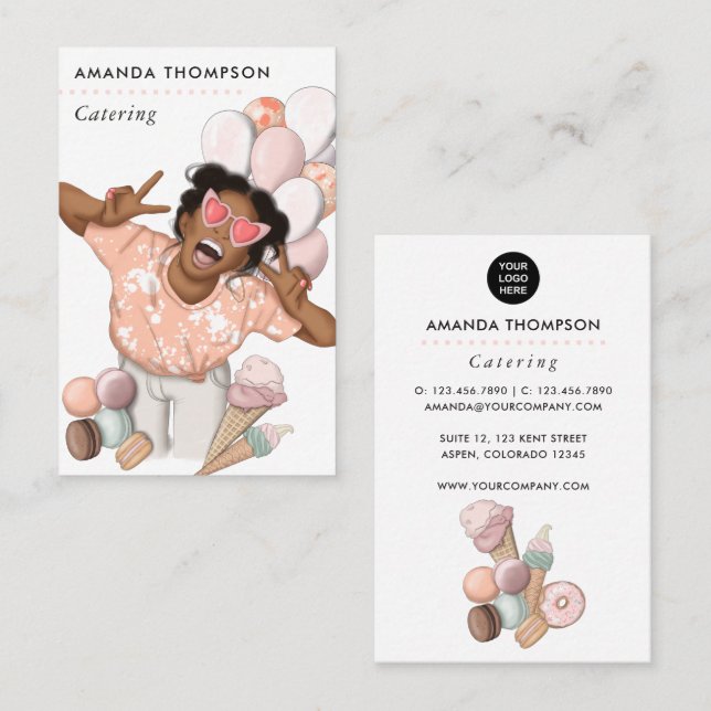 Whimsical Event Catering Business Card (Front/Back)