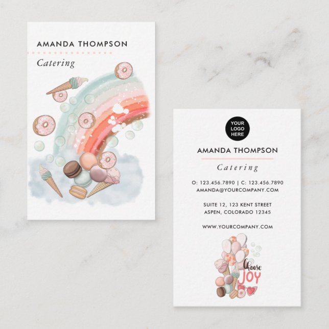 Whimsical Event Catering Business Card (Front/Back)