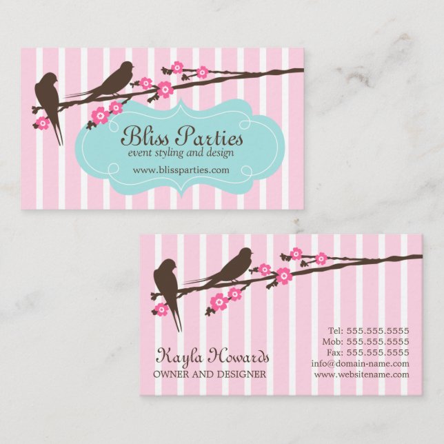 Whimsical Event Styling and Design Business Card (Front/Back)