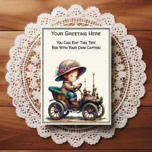Whimsical Everyday Sentiment Steampunk Art Postcard