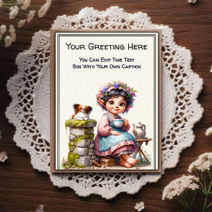 Whimsical Everyday Sentiment Storybook Art Postcard