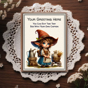 Whimsical Everyday Sentiment Storybook Art   Postcard