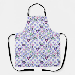Whimsical Eye and Heart Pattern All-Over Print Apr Apron