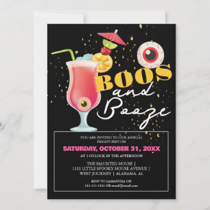 Whimsical Eyeball Cocktail Halloween Happy Hour Invitation