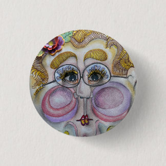 Whimsical Face Button Pin